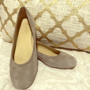 Gray suede ballet flats